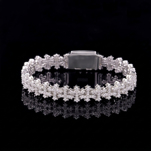New Fine Jewelry Bracelet Cross Cuban Moissanite Bracelet S925 Silver White <b>Gold</b> Plated Fashion Cross Bracelets - Product Image 1