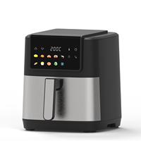 Friteuse à air numérique intelligente en acier inoxydable 304 de 6,1L à 8L, grande capacité, four de cuisson sans huile, vente directe usine 2026, OEM ODM