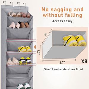 8 Deep Pocket Door <b>Shoe</b> Organizer Hanging <b>Shoe</b> Rack for 20 Pairs Closet Hanger Clothing Storage Closet Systems Organizers - Product Image 3