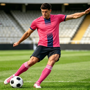 Uniforme de football à dégradé multicolore, maillot de football en mesh respirant, impression de logo personnalisée, kit d'entraînement d'équipe OEM/ODM - Product Image 2