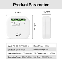 TAWOIA Smart WiFi Switch avec télécommande pour système de maison intelligente prend en charge Google Home et Alexa