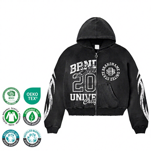 Sweat à capuche personnalisé en molleton de coton épais 450 g/m² de haute qualité, brodé, style streetwear, à épaules tombantes, coupe oversize et grammage lourd - Product Image 1