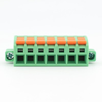 Connecteur de circuit imprimé à bornier enfichable 7 broches, pas de 5,08 mm, avec levier vert et bride à vis, 300 V 16 A, en bronze phosphoreux Kuishen