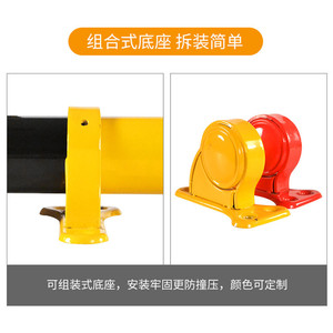 รั้วกั้นจอดรถเหล็กแบบเคลื่อนย้ายได้ สีเหลืองดำ ขนาด 100 มม. ทนทาน สำหรับป้องกันความปลอดภัยในที่จอดรถ - Product Image 5