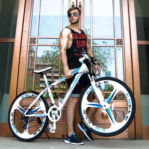Vélo de montagne tout-terrain pour adulte, 21 vitesses, 24 pouces, pneus larges, frein à disque, fourche à absorption des chocs en acier à haute teneur en carbone, roues en alliage - Product Image 4