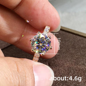 Anello F1565 in Oro Rosa con Diamante Taglio Brillante Rotondo Colore G Naturale Gioiello di Fidanzamento per Donna - Product Image 4