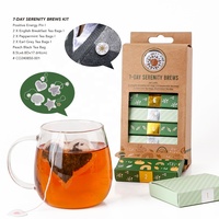 Bolsitas de Té con Forma Personalizada, Set de Regalo Bienestar 7 Días de Serenidad, Caja Dispensadora, Empaque con Etiqueta Privada, PLA Biodegradable