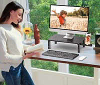 Soporte para monitor Elevadores de monitor de metal Premium con soporte para teléfono