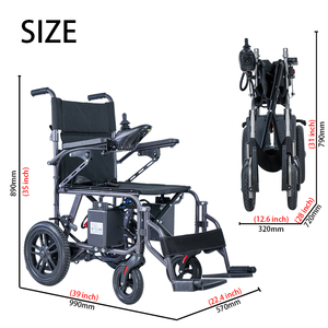 Silla de ruedas eléctrica Plegable ligera <span class=keywords><strong>CE</strong></span> ISO7176 suministros médicos precio de fábrica china controlador inteligente de Motor cepillado - Product Image 2