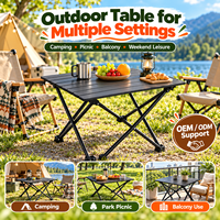 Table de camping pliable portable WOQI, en aluminium, pliable, mobilier d'extérieur, installation facile, sac de transport compact