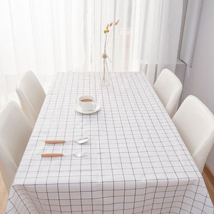 Checkered Printed Nordic Style <b>Tablecloth</b> <b>Rectangle</b> PEVA Waterproof Home Use - Product Image 4