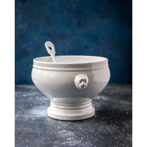 Ensemble de 6 bols à fruits en porcelaine blanche avec cuillère, design mignon, plat de service en céramique pour la vaisselle, saladier - Product Image 5