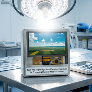 Module d'affichage LCD TFT 7,0 pouces 800x480 LVDS Haute luminosité Large plage de températures Intégré Moniteur médical TMK pour applications extérieures et de santé - Product Image 3