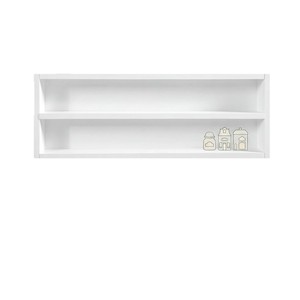 White Double Layer Wooden <b>Wall</b> Shelf 2 Tier <b>Hanging</b> <b>Storage</b> Display Rack For Kitchen Decorative Use - Product Image 5