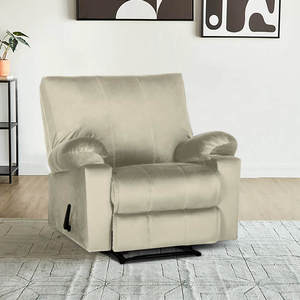 Chaise inclinable classique en velours à vente directe d'usine-Beige clair-H1 de haute qualité - Product Image 4