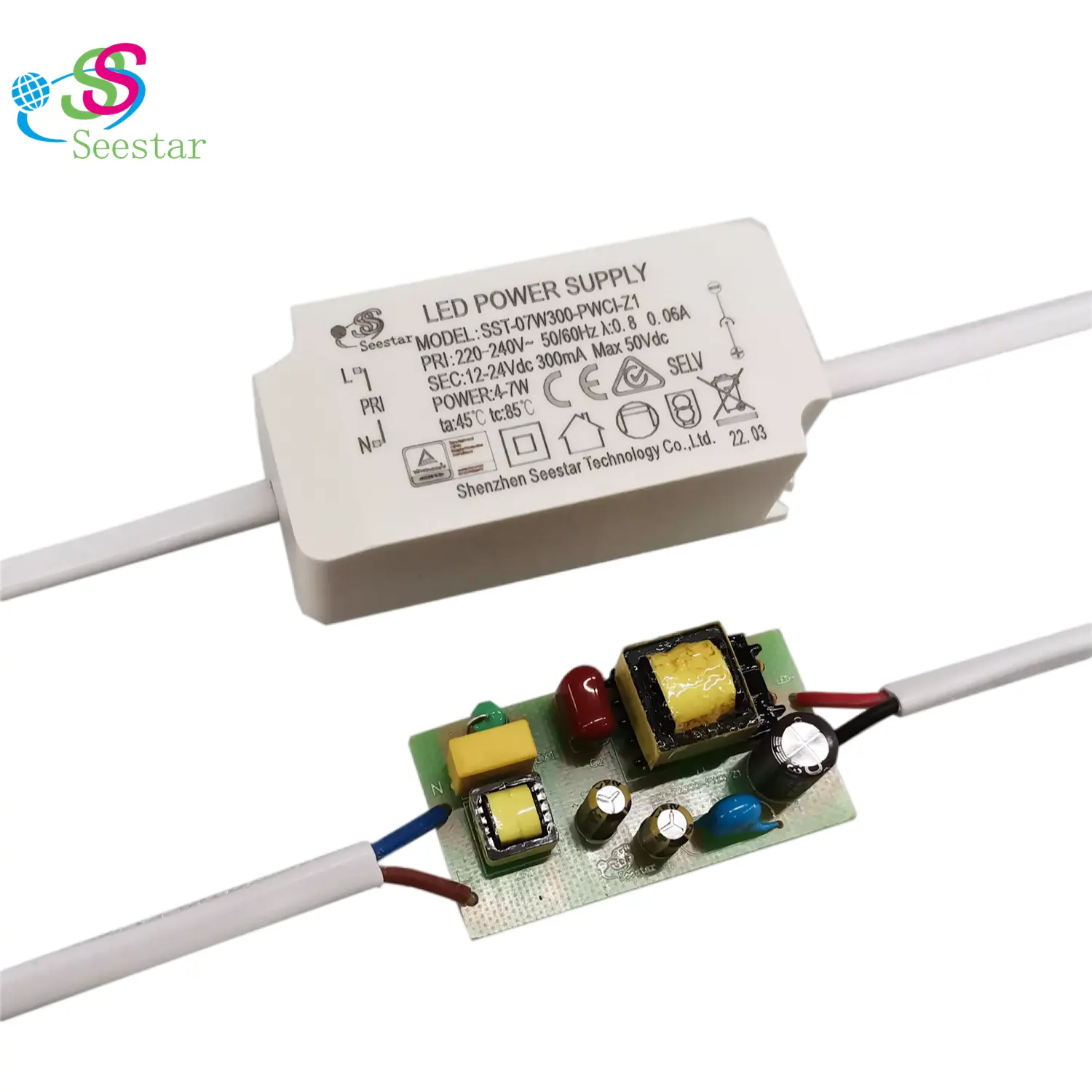 High Quality 4-7W DC12-24V 240-300mA CE Certified LED Driver EMC Standard LED Power Supply Isolated HPF No flicker Driver