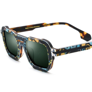 <span class=keywords><strong>Lunettes</strong></span> de soleil polarisées de forme unique pour hommes et femmes, monture en acétate mat, <span class=keywords><strong>lunettes</strong></span> de soleil polarisées carrées, <span class=keywords><strong>lunettes</strong></span> de soleil multicolores - Product Image 6