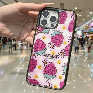 Coque de téléphone à panneau arrière magnétique remplaçable pour <span class=keywords><strong>iphone</strong></span> 17 / 17pro/17promax/17air avec la dorure Smiley fraise - Product Image 3