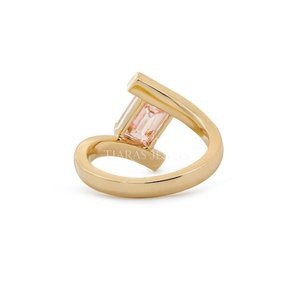 Luxury Women's 925 Sterling <b>Silver</b> Gold Plated <b>Adjustable</b> Hip Hop Diamond <b>Ring</b> with Brilliant Finish for Daily Style - Product Image 5