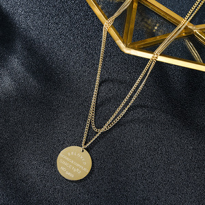 Gargantilla Vintage de la suerte para mujer y niña, cadena de eslabones de Color dorado y plateado, doble capa, monedas - Product Image 3