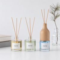 Flacon diffuseur cylindrique en verre transparent mini 30ml 50ml, best-seller, flacon vide pour emballage de parfum, logo personnalisé et coffret cadeau