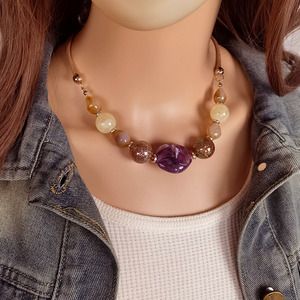Collar de Clavícula Hecho a Mano con Cuentas Acrílicas Coloridas, Clásico, Vintage, Moderno, Joyería de Moda para Mujer - Product Image 2