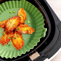 Revêtements en silicone réutilisables pour friteuse à air, moules de cuisson ronds pour friteuse à air, outils de cuisine, plateau de cuisson, accessoires pour friteuse à air