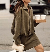Veste courte en faux daim à ourlet bouffant pour femme, multicolore, style rétro, utilitaire, pour l'automne et l'hiver, décontractée