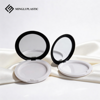Boîte vide en plastique transparente ondulée de 75 mm pour cosmétiques, poudre, blush, illuminateur, contouring, parfum, monocouche, fine, ronde, 2 mm