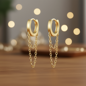 Pendientes colgantes E1401 con cadena de aleación de zinc, unisex, modernos, de moda, para mujeres y hombres - Product Image 2