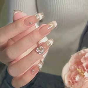 Faux <span class=keywords><strong>ongles</strong></span> papillon rose œil de chat faits main, pré-fabriqués, prêts à poser, amovibles, autocollants pour <span class=keywords><strong>ongles</strong></span>, vente en gros - Product Image 2
