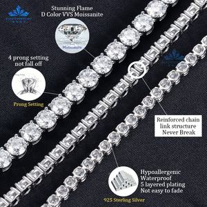 Venta al por mayor 3mm 4mm 5mm Moissanite Cadena de tenis Dropshipping Iced Out collar plata VVS diamante hombres mujeres joyería fina pulsera - Product Image 5