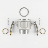 Raccord rapide Camlock en aluminium de type B de 2 pouces pour tuyau de pompe à eau, raccord mâle NPT à filetage 2" Cam and Groove