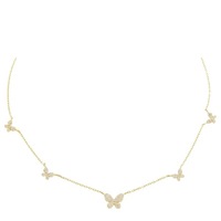 Choker papillon multi-couches Choker papillon cubain Choker papillon plaqué or 18k collier papillon