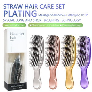 Super Hot Sale Patented ABS <strong>Hair</strong> Combs Scalp Massage <strong>Detangling</strong> Two Tiers 8 Rows Teeth <strong>Hair</strong> <strong>Brushes</strong> Three Colors - Product Image 4