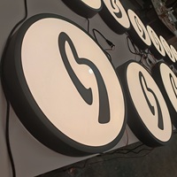 Enseigne lumineuse 3D en acrylique avec logo LED personnalisable pour taxi, maison et entreprise