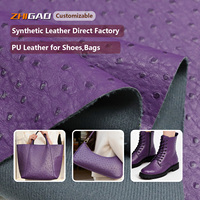 Tissu en cuir PU à motif d'autruche de luxe pour sacs à main et chaussures de créateurs, cuir synthétique exotique