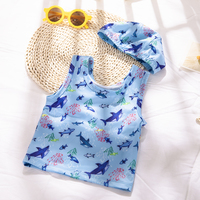 Ensemble de bain pour bébé 4 pièces, sac étanche réutilisable, couche de bain, chapeau assorti et débardeur, ensemble de bain pour bébé et tout-petit