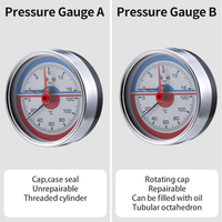 80mm Pressure Temperature Combo Gauge 0-120 0-10Bar Brass Connection 2.5% Accuracy Analog Display for Boiler HVAC Heating