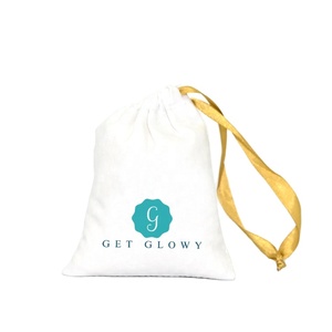 Pochette à bijoux en toile de coton et lin blanc avec logo personnalisé, sacs à cordon avec cordon - Product Image 5