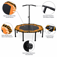 Trampoline rebondissant de haute qualité avec barre de guidon réglable, pliable, pour adultes, mini trampoline d'exercice intérieur