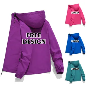 2022 biểu tượng tùy chỉnh quần áo ngoài trời không thấm nước và Windproof Hidden dây kéo phụ Nữ Hoodie áo khoác và áo khoác - Product Image 1
