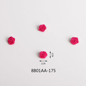 中国製の手作り装飾ミニレザーローズフラワー1cm 3Dフラワーアップリケ、靴、バッグ、ヘアアクセサリー用 - Product Image 2
