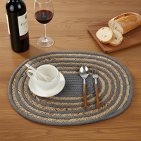 Sets de table, dessous de pot et sous-verres en jacinthe d'eau et corde de coton tressée, épaissis, antidérapants et isolants thermiques, pour usage domestique et hôtelier, style occidental