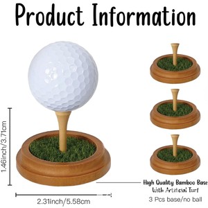 Support créatif en bois pour balles de golf, commerce électronique transfrontalier, décoration de bureau et de maison, base en bambou. - Product Image 4