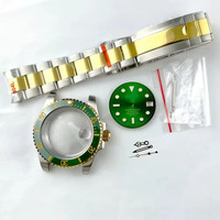 Accessoires de montre mécanique automatique modifiée SUB 300 de 40 mm, vert lumineux, avec bracelet semi-polissé pour mouvement NH35