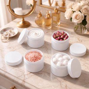 Pot cosmétique rond à double paroi en plastique PP, vide, avec couvercle à vis, pour produits capillaires et de soin – Offre Spéciale - Product Image 2