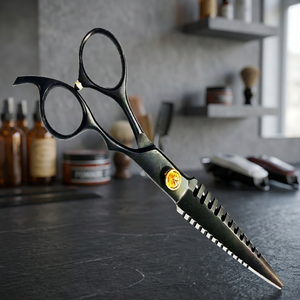 Ensemble de coiffure professionnel ASAP en acier inoxydable pour droitiers, ciseaux de beauté affûtés à double lame effilante, manche long - Product Image 2