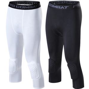 Pantalon anti-collision à coussin ruche pour homme, collants de <span class=keywords><strong>basket</strong></span>-ball courts <span class=keywords><strong>avec</strong></span> genouillères en nid d'abeille - Product Image 2