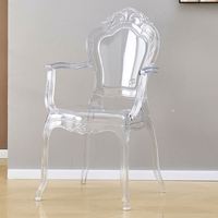 Chaise en plastique transparente de style très populaire, sans impuretés, multi-usages, pour salle à manger, coiffeuse et réception